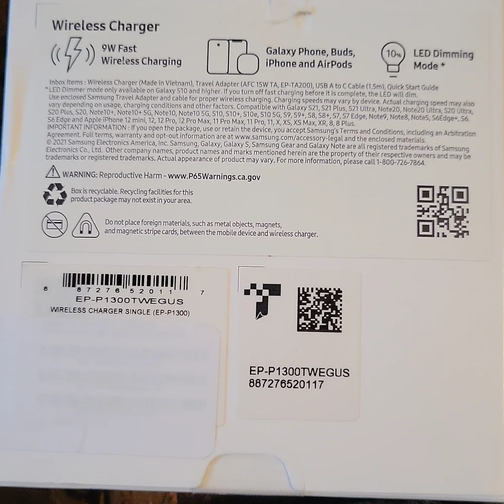 Samsung new boxed amazing wireless charger boxed tagged